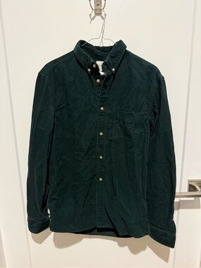 H&M Dark Green Corduroy Shirt Jacket - Small